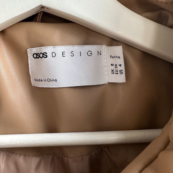 ASOS Design Quilted Vegan Leather Jacket, Size US 4 (P) - Picture 5 of 5